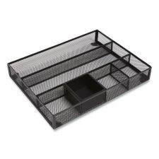 TRU RED Mesh Drawer Organizer, Six Compartment, 15.43 x 12.2 x 2.68, Black
