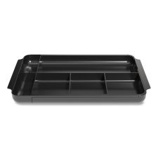 TRU RED Seven-Compartment Expandable Plastic Drawer Organizer, 12.8 x 8.5 x 1.34, Black