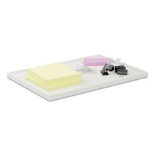 TRU RED Slim Stackable Plastic Tray, 6.85 x 9.88 x 0.47, White