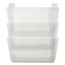 TRU RED Unbreakable Plastic Wall File, 3 Sections, Letter Size, 13" x 3.74" x 15.03", Clear