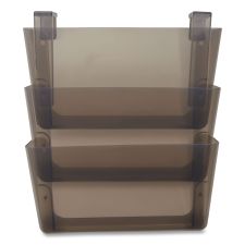 TRU RED Unbreakable Plastic Wall File, 3 Sections, Letter Size, 13" x 3.74" x 15.03", Smoke
