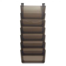 TRU RED Unbreakable Plastic Wall File, 7 Sections, Letter Size, 13" x 3.81" x 30.78", Smoke
