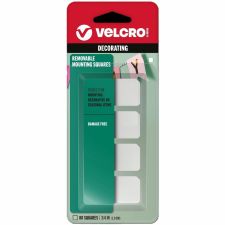 VELCRO Removable Mounting Tape - 0.75" Length x 0.75" Width - White - 80 / Pack