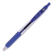 Zebra Sarasa Clip Gel Pen, Retractable, Medium 0.7 mm, Blue Ink, Clear/Blue Barrel, 12/Pack