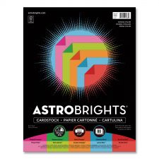 Astrobrights Double-Color Card Stock, 70 lb Cover Weight, Assorted Colors, 8.5 x 11, 80/Pack