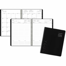 AT-A-GLANCE Contemporary Lite Weekly/Monthly Planner, 11 x 8.25, Black Simulated Leather Cover, 12-Month (Jan to Dec): 2026