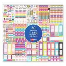 Avery Budgeting Planner Stickers, Assorted Sizes and Colors, 1,224/Pack