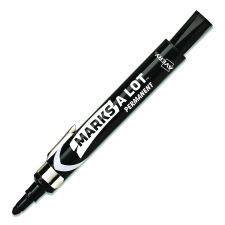 Avery MARKS A LOT Large Desk-Style Permanent Marker with Metal Pocket Clip, Broad Bullet Tip, Black