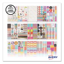 Avery Planner Sticker Variety Pack for Moms: Budget, Family, Fitness, Holiday and Work Stickers, Assorted Sizes and Colors, 1820/PK