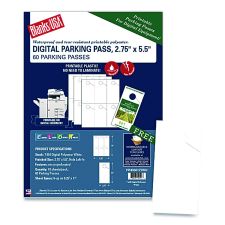 Blanks/USA Micro-Perforated Parking Pass, 110 lb Index Weight, 8.25 x 11, White, 6 Passes/Sheet, 50 Sheets/Pack