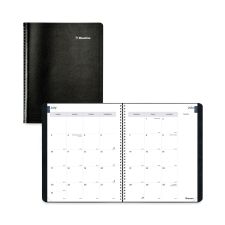 Blueline Academic Monthly Planner, 11 x 8.5, Black Cover, 14-Month: July 2025 to Aug 2026