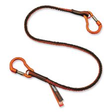 ergodyne Squids 3110F(x) Tool Lanyard with Aluminum Carabiners, 10 lb Max Working Capacity, 38" to 48" Long, Orange/Gray