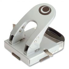 Officemate 50-Sheet Deluxe Two-Hole Punch, 1/4" Holes, Gray/Blue