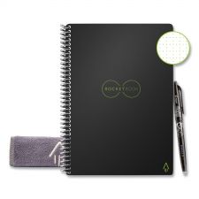 Rocketbook Core Smart Notebook, Dotted Rule (4 sq/in), Black Cover, (18) 8.8 x 6 Sheets