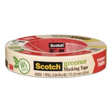Scotch Greener Masking Tape 2050, 3" Core, 0.94" x 60 yds, Beige