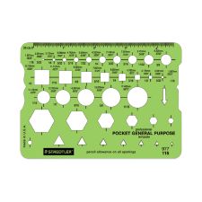 Staedtler Templates, 40 Geometric Shapes, 3.63 x 5.13, Green