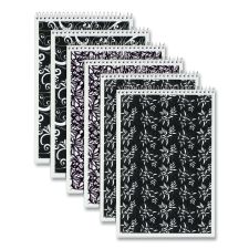 TOPS Fashion Steno Pad, Gregg Rule, Assorted Abstract Floral Headband Designs, (80) White 6 x 9 Sheets, 6/Pack