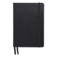 TRU RED Flexible-Cover Business Journal with Elastic Closure, 1-Subject, Narrow Rule, Black Cover, (128) 8 x 5.5 Sheets