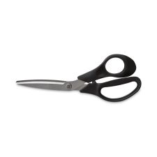 TRU RED Stainless Steel Scissors, 8" Long, 3.58" Cut Length, Offset Black Handle