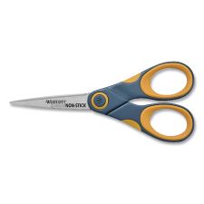 Westcott Non-Stick Titanium Bonded Scissors, 5" Long, Straight Gray/Orange Handle