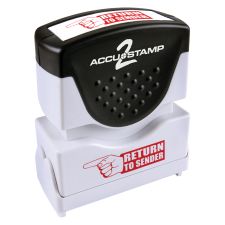 ACCU-STAMP2 Message Stamp with Shutter, 1-Color, RETURN TO SENDER, 1-5/8" x 1/2" Impression, Pre-Ink, Red Ink