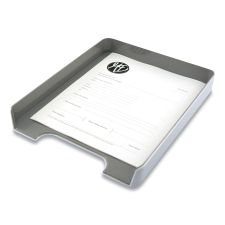 Advantus Fusion Letter Tray, 1 Section, Letter Size Files, 12.63 x 10 x 1.75, White/Gray