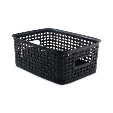Advantus Plastic Weave Bin, Small, 10" x 7.5" x 4", Black