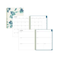 Blue Sky Bakah Blue Weekly/Monthly Planner, Floral Artwork, 11 x 8.5, Blue/White Cover, 12-Month (Jan to Dec): 2026