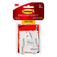 Command Medium Wire Toggle Hooks, 7 Hooks, 8 White Adhesive Strips, Damage Free Hanging Picture Hangers, No Tools Wall Hanging Strips - 170657ES