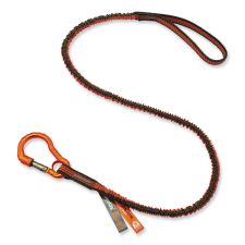 ergodyne Squids 3100F(x) Tool Lanyard with Aluminum Carabiner   Loop, 10 lb Max Working Capacity, 38" to 48" Long, Orange/Gray
