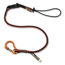 ergodyne Squids 3102F(x) Tool Lanyard with Aluminum Carabiner   Cinch-Loop, 5 lb Max Working Capacity, 38" to 48", Orange/Gray