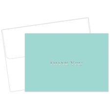 Great Papers! Note Card and White Envelopes, Thank You, Bella Blue Silver Foil, 4.875" x 3.375"(folded), 20 count