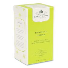 Harney & Sons Premium Tea, Tropical Green Tea, Individually Wrapped Tea Bags, 20/Box