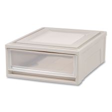 IRIS Stackable Storage Drawer, 5.5 gal, 15.7" x 19.7" x 6.5", Gray/Translucent Frost