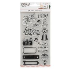 Maggie Holmes Market Square Acrylic Stamps 15/Pkg