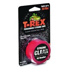 T-REX Strong Mounting Tape, Permanent, Holds Up to 0.5 lb per Inch, 1 x 60, Clear