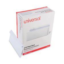 Universal Peel Seal Strip Security Tint Business Envelope, #10, Square Flap, Self-Adhesive Closure, 4.25 x 9.63, White, 500/Box