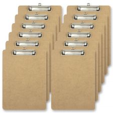Wood Clipboards, 9" x 12-1/2", 100% Recycled Wood, Light Brown, Pack Of 12 Clipboards