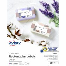 Avery Glossy White Labels, 2" x 3" , 80 Labels (22890)