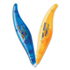 BIC Wite-Out Brand Exact Liner Correction Tape, Non-Refillable, 0.2" x 19.67 ft, White Tape, Assorted Dispenser Colors, 4/Pack
