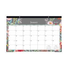 Blue Sky Sophie Desk Pad, Floral Artwork, 17 x 11, Multicolor Sheets, Black Binding, Clear Corners, 12-Month (Jan to Dec): 2026