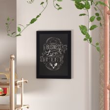 Canterbury 18" x 24" Black Wall Mount Magnetic Chalkboard Sign with Eraser, Hanging Wall Chalkboard Memo Board for Home, School, or Business