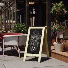 Canterbury 40" x 20" Vintage Wooden A-Frame Magnetic Indoor/Outdoor Chalkboard Sign, Freestanding Double Sided Extra Large Message Board, Green