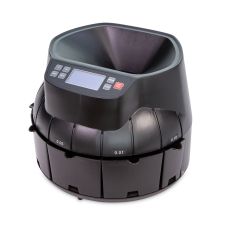 Coin Counter for Pennies, Nickels, Dimes, Quarters, Half Dollars and Dollars, 14.2" x 13.4" x 11", Black