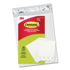 Command Picture Hanging Strips, Removable, Holds Up to 4 lbs per Pair, Large, 0.63 x 3.63, White, 20 Pairs/Pack