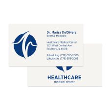 Custom 1-Color Flat Print Business Cards, Printed 2-Sides