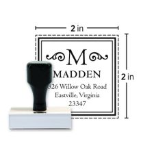 Custom Traditional Rubber Stamp RF107, 2" x 2" Impression