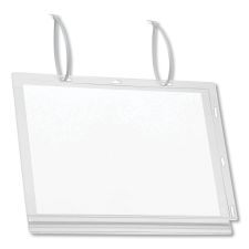 Durable Water Resistant Sign Holder Pockets with Cable Ties, 8.5 x 11, Clear Frame, 5/Pack