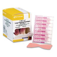 First Aid Only Heavy Woven Adhesive Bandages, Fingertip, 1.75 x 3, 25/Box