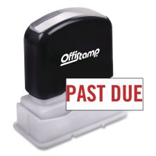 Offistamp Pre-Inked Message Stamp, PAST DUE, 1.63" x 0.38", Red Ink